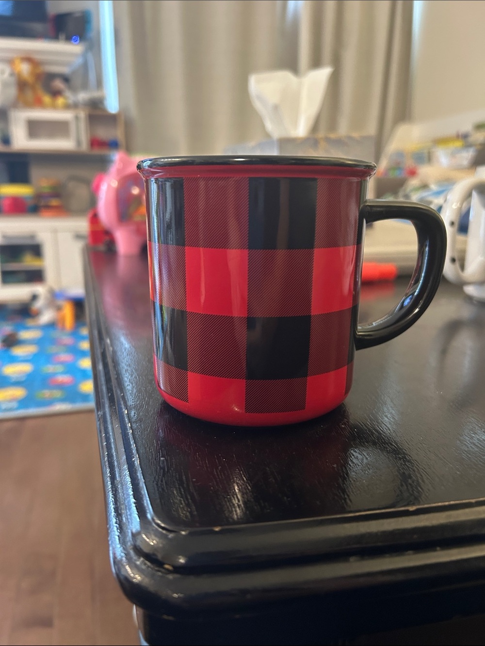 Red and Black Buffalo Plaid Ceramic Mug - Home Dining